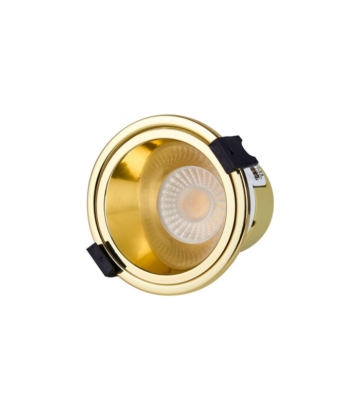 Montauk 5/8W Triac Dimmable 4CCT LED Fire Rated Downlight Gold Inner Cut Out: 70mm 800lm 60° Deg IP65 -4