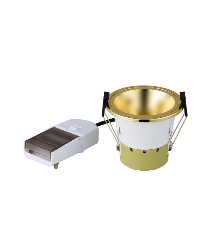 Montauk 5/8W Triac Dimmable 4CCT LED Fire Rated Downlight Gold Inner Cut Out: 70mm 800lm 60° Deg IP65 -5
