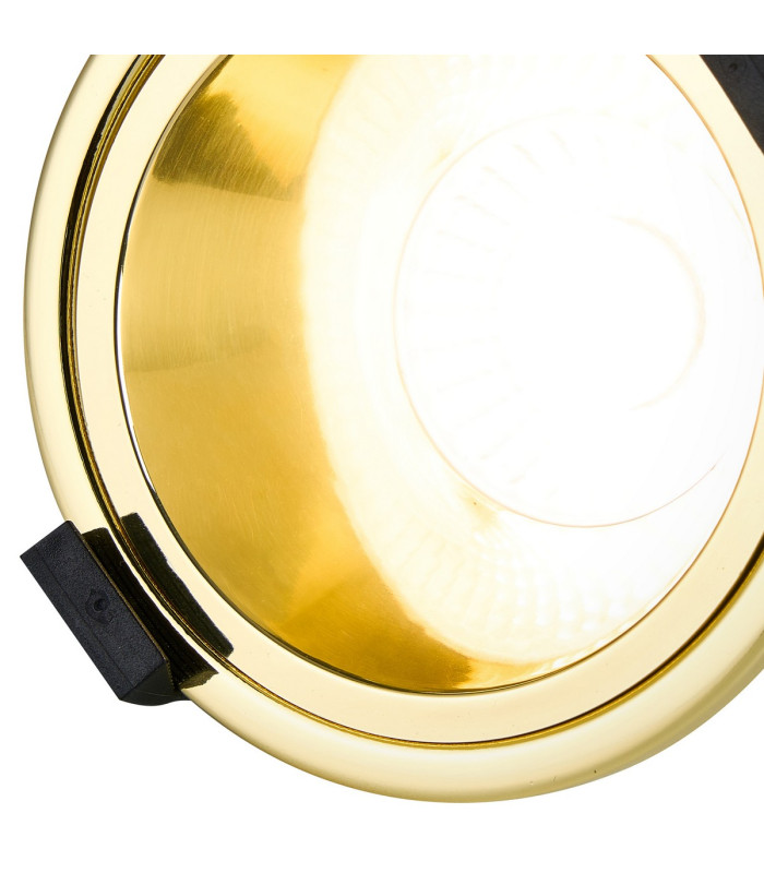 Montauk 5/8W Triac Dimmable 4CCT LED Fire Rated Downlight Gold Inner Cut Out: 70mm 800lm 60° Deg IP65 -6