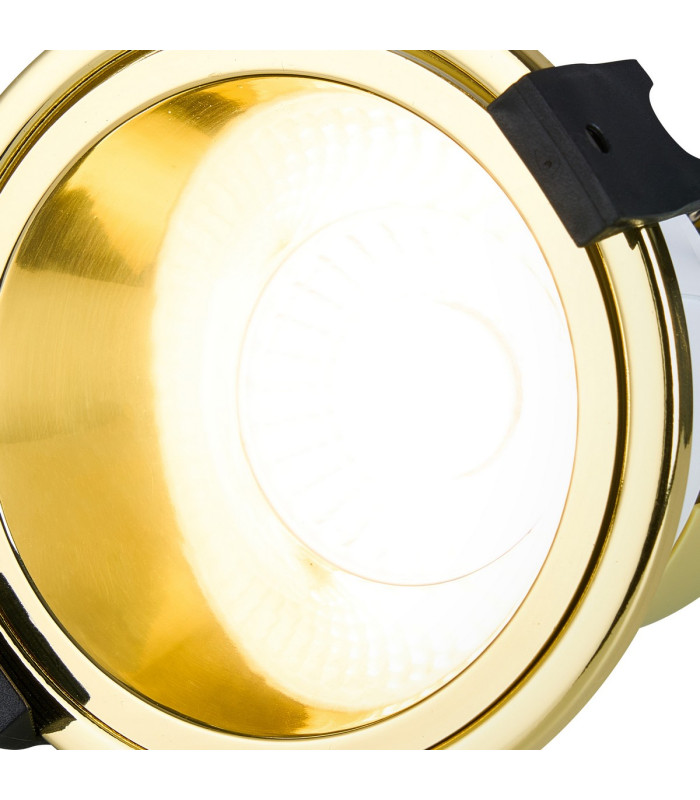 Montauk 5/8W Triac Dimmable 4CCT LED Fire Rated Downlight Gold Inner Cut Out: 70mm 800lm 60° Deg IP65 -8
