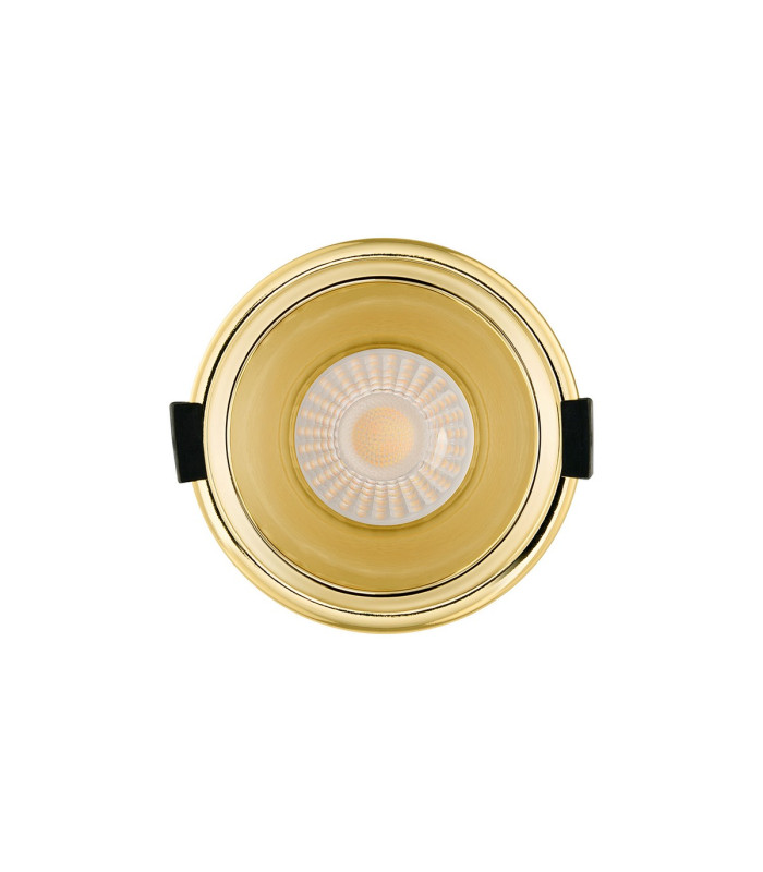 Montauk 5/8W Triac Dimmable 4CCT LED Fire Rated Downlight Gold Inner Cut Out: 70mm 800lm 60° Deg IP65 -9
