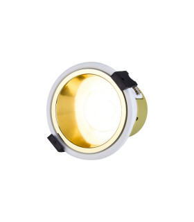 Montauk 5/8W Triac Dimmable 4CCT LED Fire Rated Downlight Gold Inner & White Trim IP65 -1