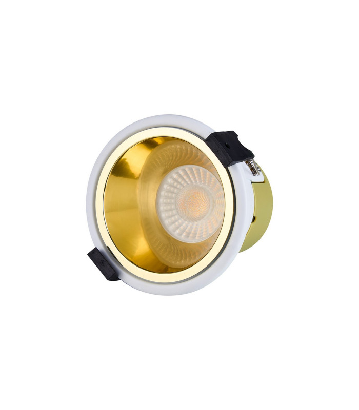 Montauk 5/8W Triac Dimmable 4CCT LED Fire Rated Downlight Gold Inner & White Trim IP65 -4