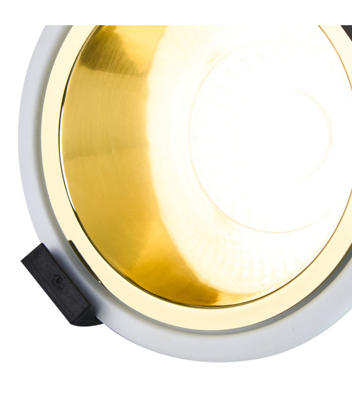 Montauk 5/8W Triac Dimmable 4CCT LED Fire Rated Downlight Gold Inner & White Trim IP65 -6