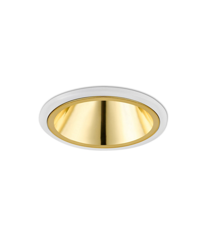 Montauk 5/8W Triac Dimmable 4CCT LED Fire Rated Downlight Gold Inner & White Trim IP65 -7