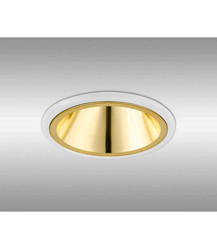 Montauk 5/8W Triac Dimmable 4CCT LED Fire Rated Downlight Gold Inner & White Trim IP65 -14