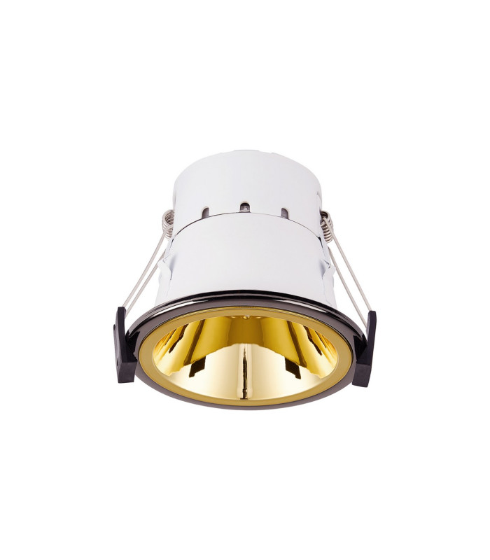 Montauk 5/8W Triac Dimmable 4CCT LED Fire Rated Downlight Gold Inner & Black Chrome Trim IP65 -5