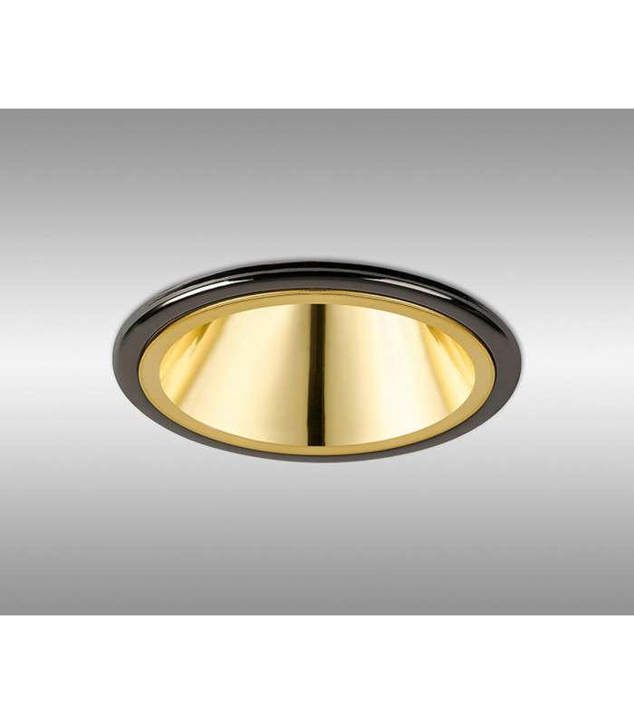 Montauk 5/8W Triac Dimmable 4CCT LED Fire Rated Downlight Gold Inner & Black Chrome Trim IP65 -16