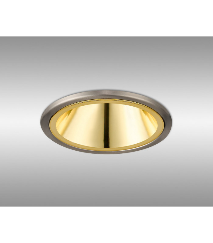 Montauk 5/8W Triac Dimmable 4CCT LED Fire Rated Downlight Gold Inner & Satin Nickel Trim IP65 -14