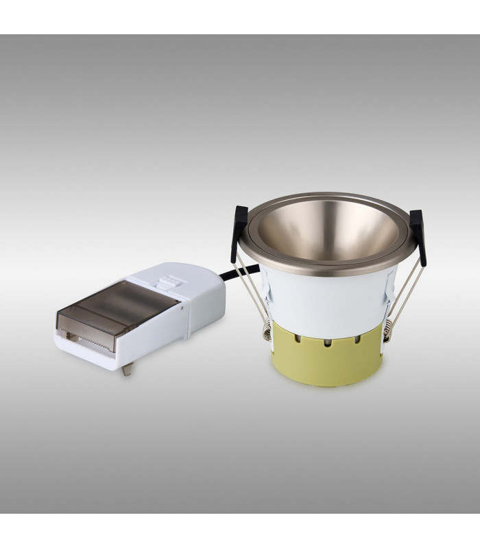 Montauk 5/8W Triac Dimmable 4CCT LED Fire Rated Downlight Satin Nickel Inner IP65 -12