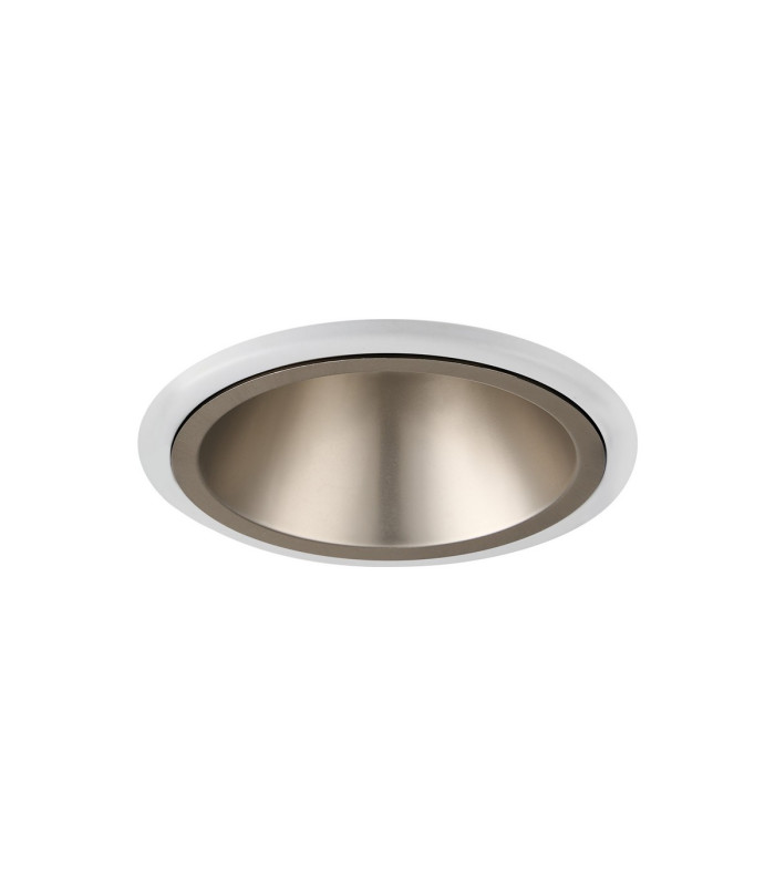 Montauk 5/8W Triac Dimmable 4CCT LED Fire Rated Downlight Satin Nickel Inner & White Trim