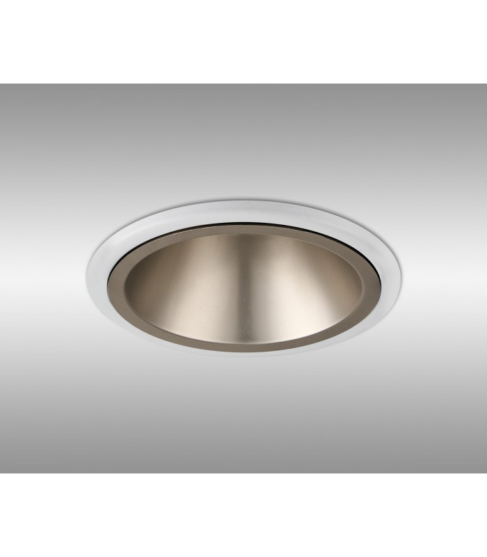 Montauk 5/8W Triac Dimmable 4CCT LED Fire Rated Downlight Satin Nickel Inner & White Trim
