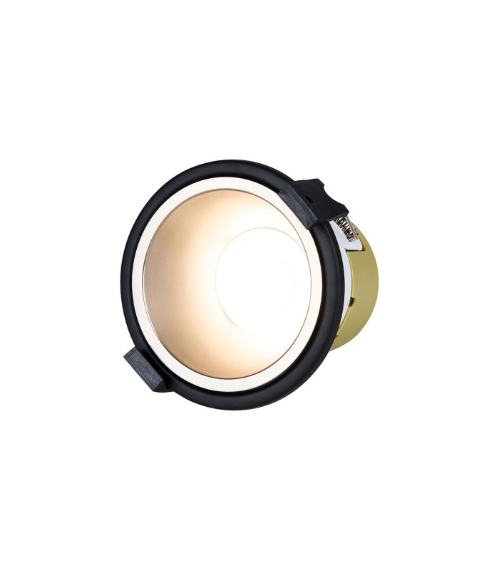 Montauk 5/8W Triac Dimmable 4CCT LED Fire Rated Downlight Satin Nickel Inner & Black Trim
