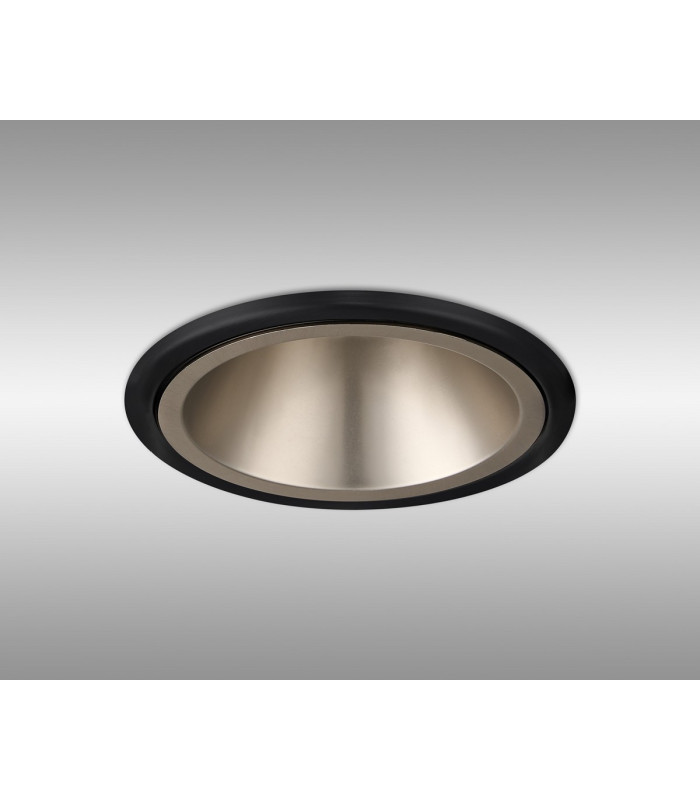Montauk 5/8W Triac Dimmable 4CCT LED Fire Rated Downlight Satin Nickel Inner & Black Trim
