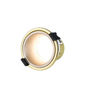 Montauk 5/8W Triac Dimmable 4CCT LED Fire Rated Downlight Satin Nickel Inner & Gold Trim IP65 -1