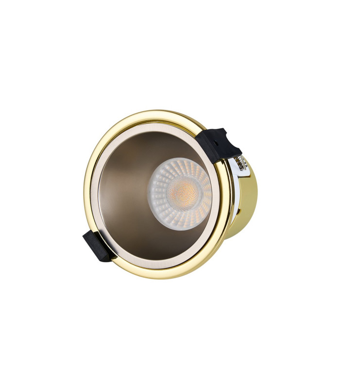 Montauk 5/8W Triac Dimmable 4CCT LED Fire Rated Downlight Satin Nickel Inner & Gold Trim IP65 -4