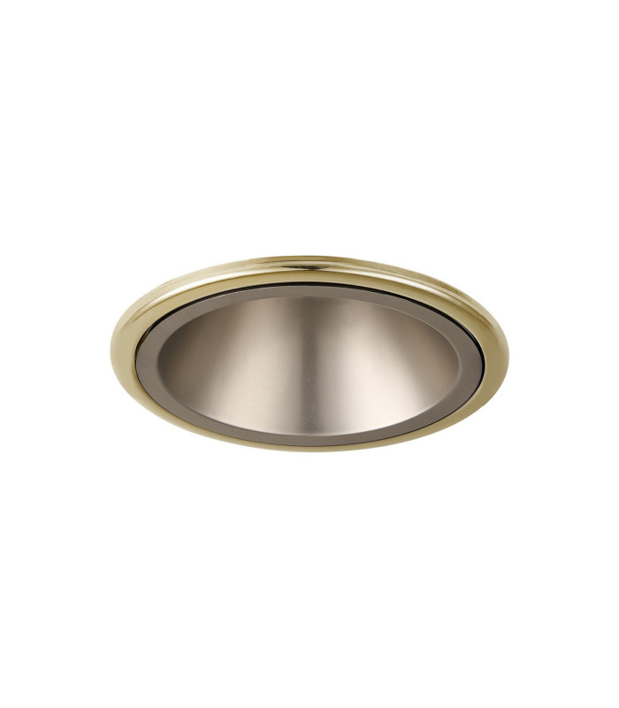 Montauk 5/8W Triac Dimmable 4CCT LED Fire Rated Downlight Satin Nickel Inner & Gold Trim IP65 -9