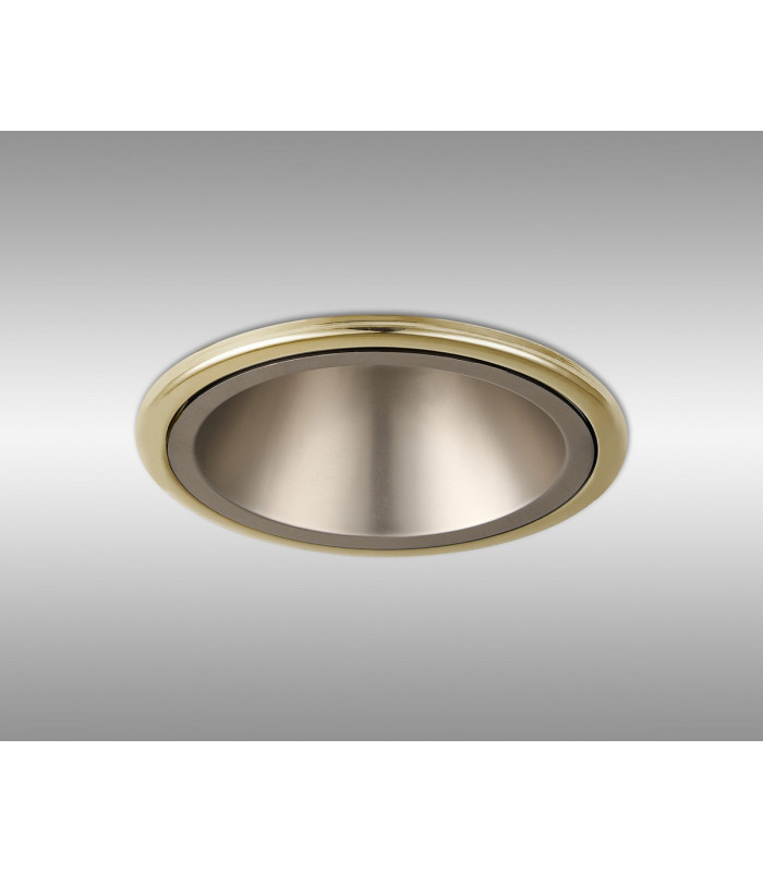 Montauk 5/8W Triac Dimmable 4CCT LED Fire Rated Downlight Satin Nickel Inner & Gold Trim IP65 -14