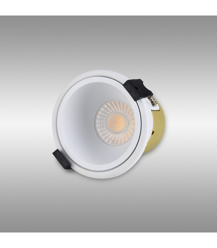 Montauk 5/8W Triac Dimmable 4CCT LED Fire Rated Downlight White Inner Cut Out: 70mm 800lm 60° Deg IP65 -12