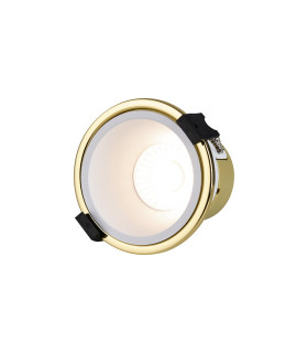 Montauk 5/8W Triac Dimmable 4CCT LED Fire Rated Downlight White Inner & Gold Trim IP65 -1