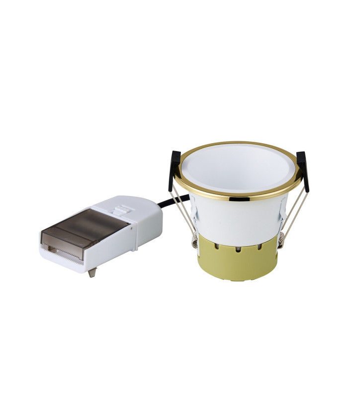 Montauk 5/8W Triac Dimmable 4CCT LED Fire Rated Downlight White Inner & Gold Trim IP65 -5