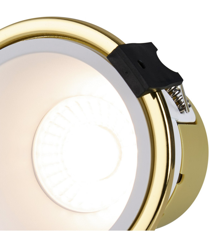 Montauk 5/8W Triac Dimmable 4CCT LED Fire Rated Downlight White Inner & Gold Trim IP65 -7