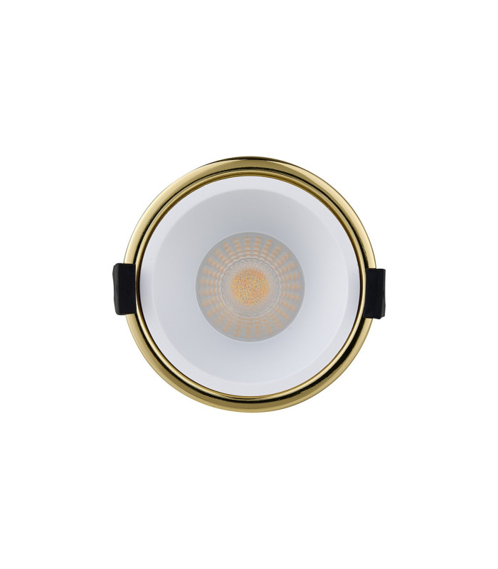 Montauk 5/8W Triac Dimmable 4CCT LED Fire Rated Downlight White Inner & Gold Trim IP65 -8