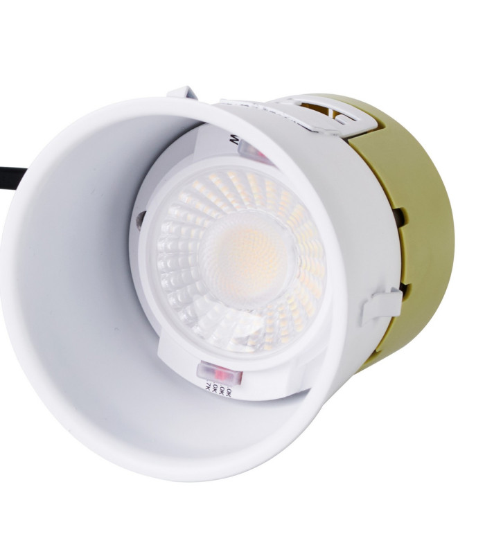 Montauk 5/8W Triac Dimmable 4CCT LED Fire Rated Downlight WITHOUT FASCIA Cut Out: 70mm 800lm 60° Deg IP65 -4