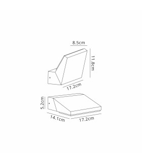 Hingham Adjustable Wall Lamp 1 x 12W LED 3000K 600lm IP65 Matt Black -2