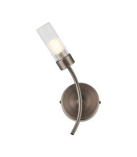 Lancaster Left Wall Lamp 1 Light G9 IP44 Bronze/Clear Glass-1