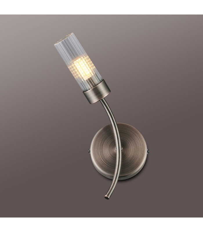 Lancaster Left Wall Lamp 1 Light G9 IP44 Bronze/Clear Glass-3