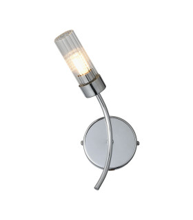 Lancaster Left Wall Lamp 1 Light G9 IP44 Polished Chrome/Clear Glass-1