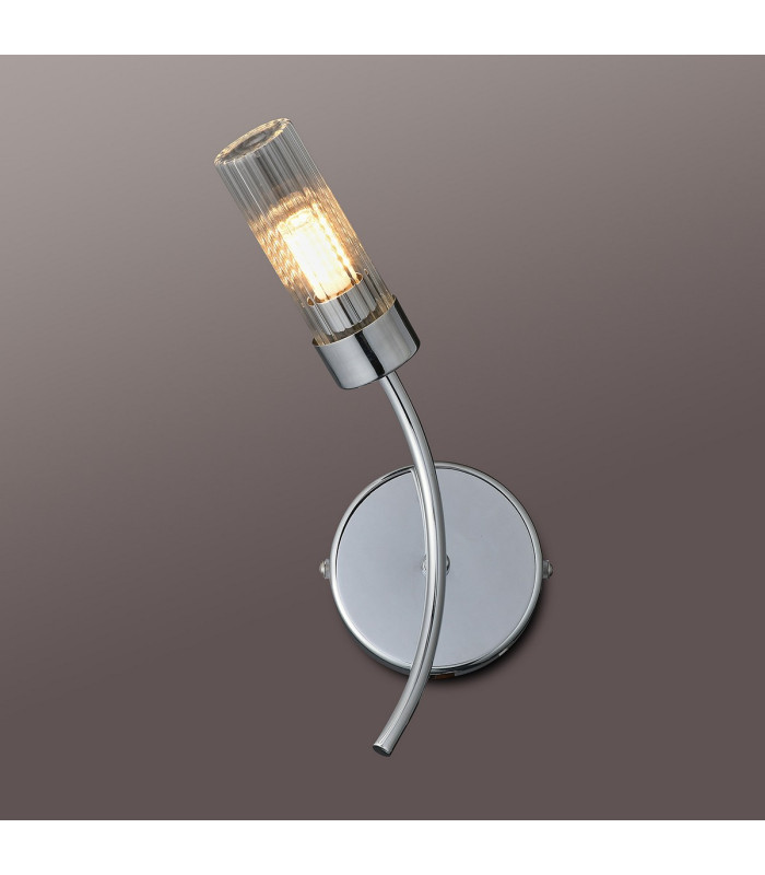 Lancaster Left Wall Lamp 1 Light G9 IP44 Polished Chrome/Clear Glass-3