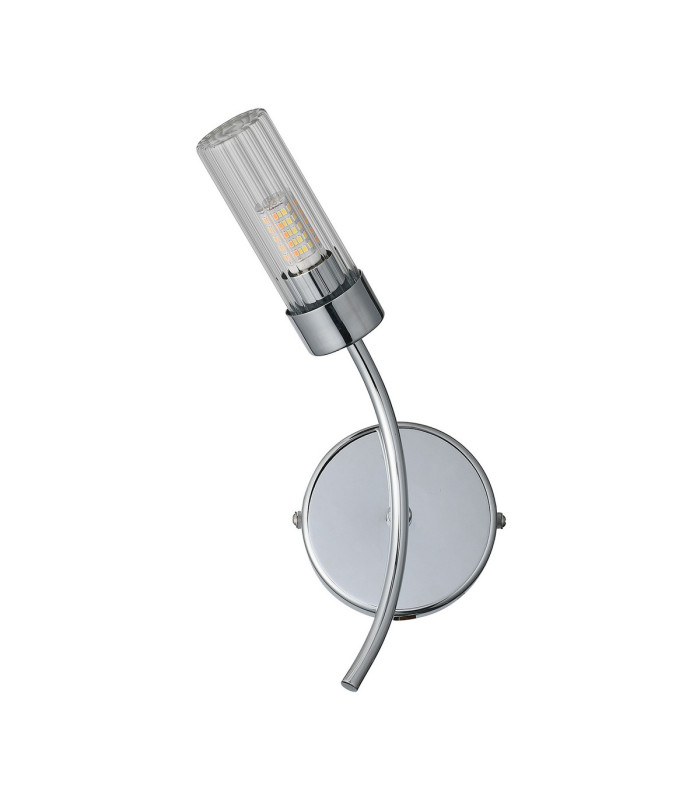 Lancaster Left Wall Lamp 1 Light G9 IP44 Polished Chrome/Clear Glass-4