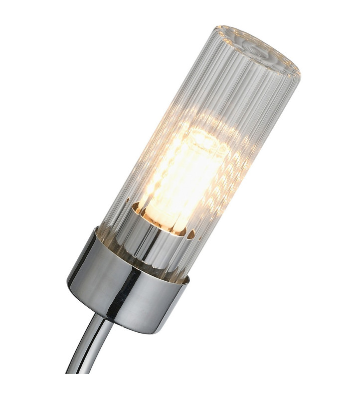Lancaster Left Wall Lamp 1 Light G9 IP44 Polished Chrome/Clear Glass-6