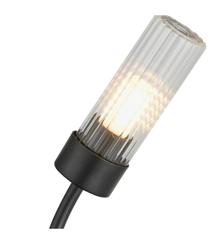 Lancaster Left Wall Lamp 1 Light G9 IP44 Satin Black/Clear Glass-6