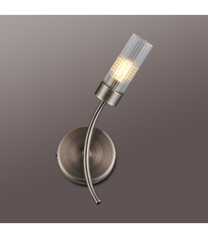 Lancaster Right Wall Lamp 1 Light G9 IP44 Bronze/Clear Glass-3