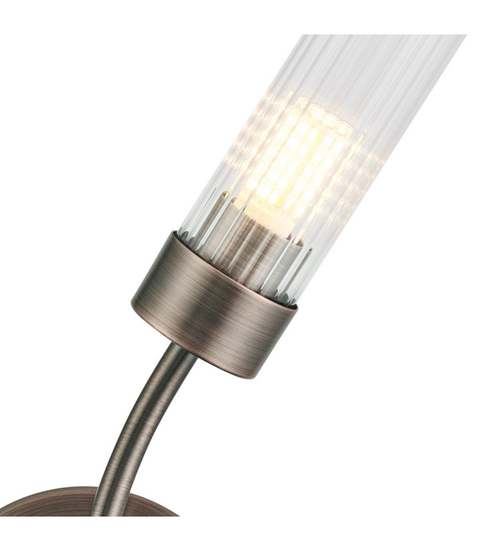 Lancaster Right Wall Lamp 1 Light G9 IP44 Bronze/Clear Glass-6