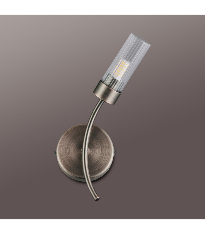 Lancaster Right Wall Lamp 1 Light G9 IP44 Bronze/Clear Glass-7