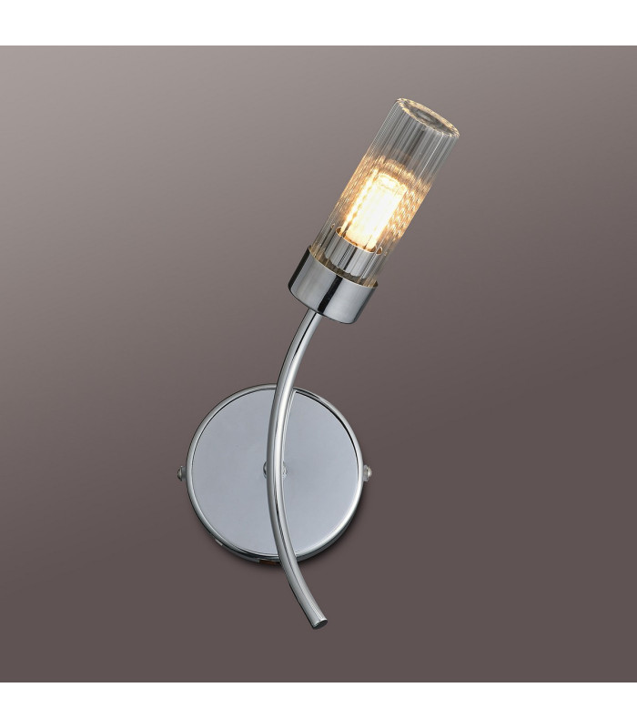 Lancaster Right Wall Lamp 1 Light G9 IP44 Polished Chrome/Clear Glass-3