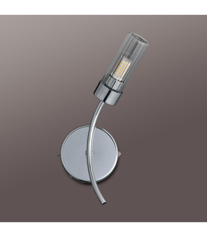 Lancaster Right Wall Lamp 1 Light G9 IP44 Polished Chrome/Clear Glass-7