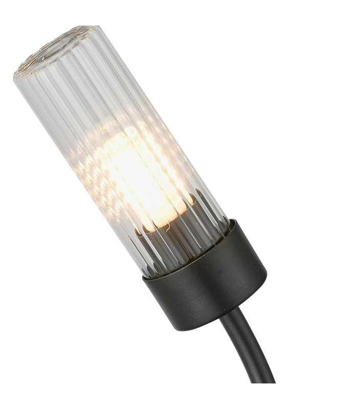 Lancaster Right Wall Lamp 1 Light G9 IP44 Satin Black/Clear Glass-6