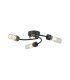 Lancaster 46.5cm Flush Ceiling 3 Light G9 IP44 Satin Black/Clear Glass-1