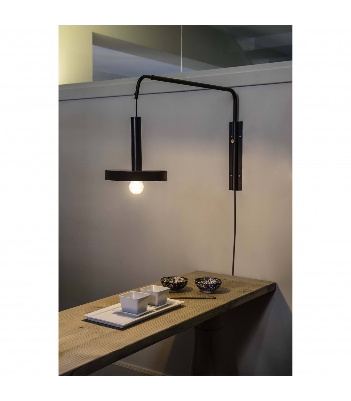 Wall Light Extendable Black, Satin Gold 1x E27 - 2