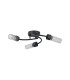 Lancaster 46.5cm Flush Ceiling 3 Light G9 IP44 Satin Black/Clear Glass-4