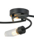 Lancaster 46.5cm Flush Ceiling 3 Light G9 IP44 Satin Black/Clear Glass-5