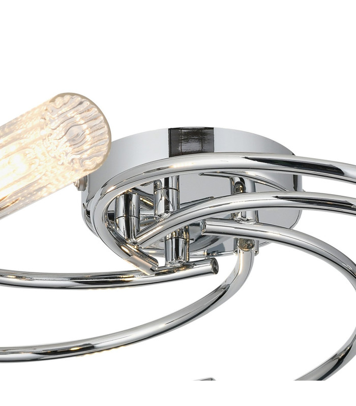 Lancaster 50.5cm Flush Ceiling 5 Light G9 IP44 Polished Chrome/Clear Glass-5