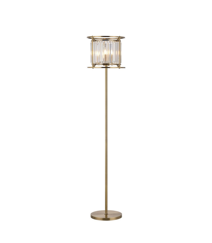 Guilford Floor Lamp 3 x E14 Antique Brass / Clear-1