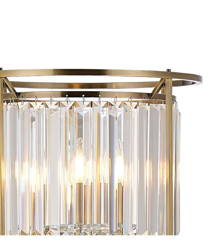 Guilford Floor Lamp 3 x E14 Antique Brass / Clear-7