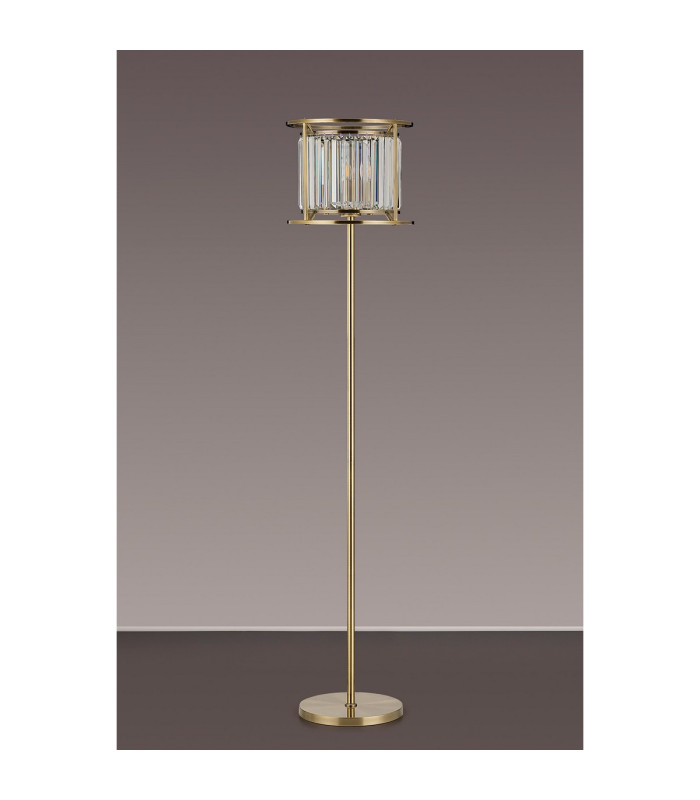 Guilford Floor Lamp 3 x E14 Antique Brass / Clear-8